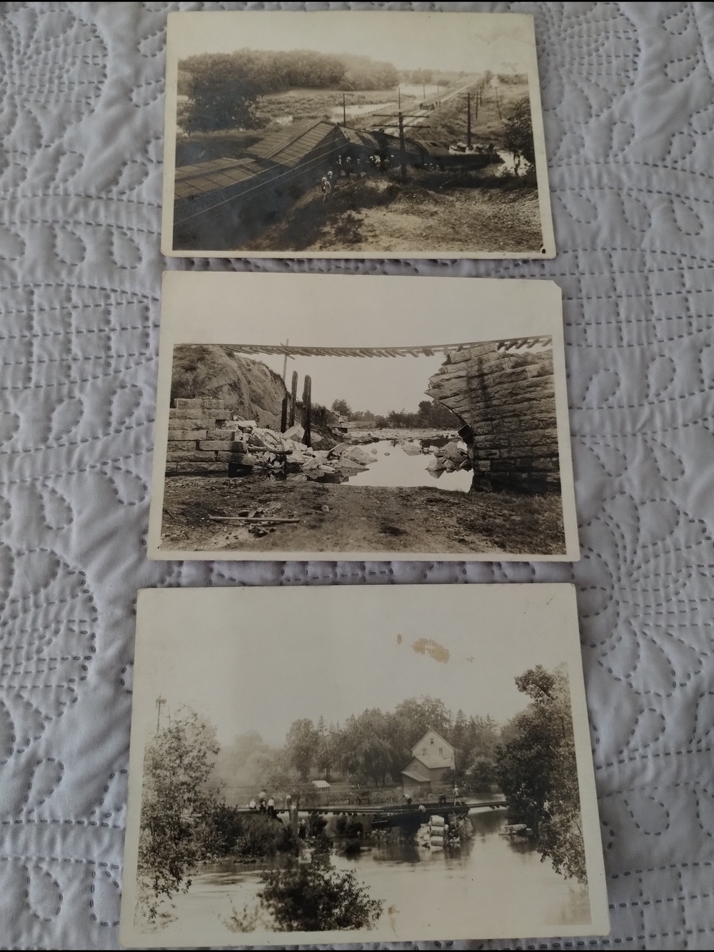 Vintage Black & White Railroad Photograph Lot - Set of 3 Scenic Prints